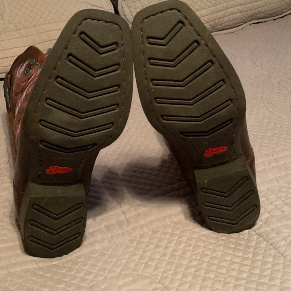 Justin Embroidered Leather Western Boots - image 5